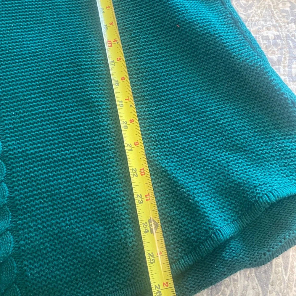CHAPS Sweater Boatneck Cable Knit Green-2X - Picture 6 of 6